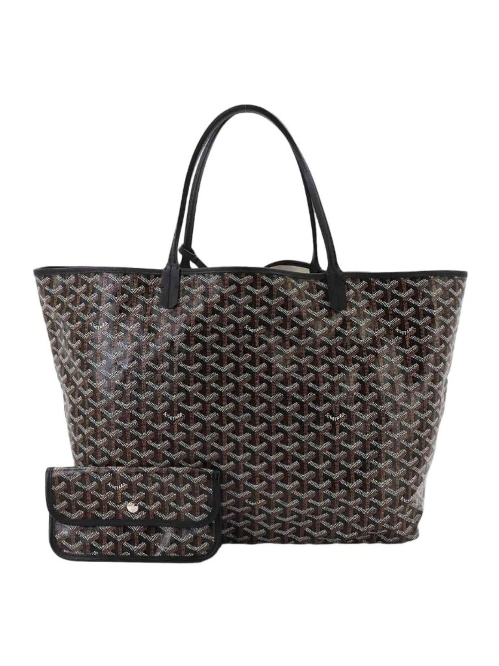 Goyard Saint Louis GM Tote Bag Herringbone Leather Black